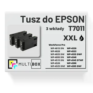 3-PAK Multibox Tusz do EPSON T7011 XXL C13T70114010 black zamiennik