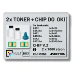 2-PAK Multibox Tonery + chipy V.2 do OKI B412 B432 B512 MB472 MB492 MB562 45807106 2x7,0K - 2
