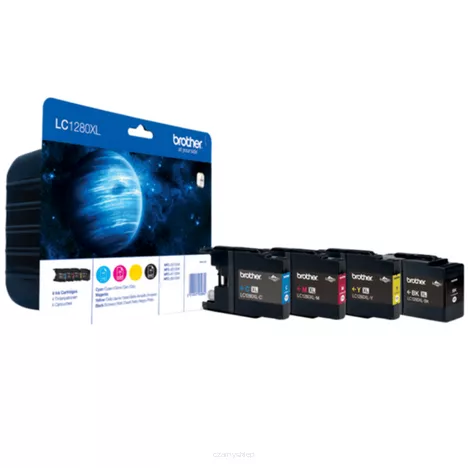 BROTHER tusz LC1280XLVALBP oryginalny 4-pak CMYK 2400 + 3x1200 stron
