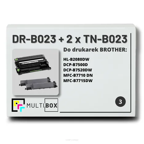 3-PAK Multibox 2x Toner + 1x Bęben do BROTHER TNB023 DRB023 zamiennik