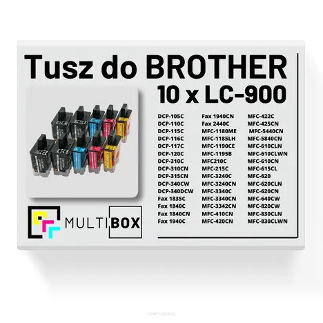 10-PAK Multibox Tusz do BROTHER LC900