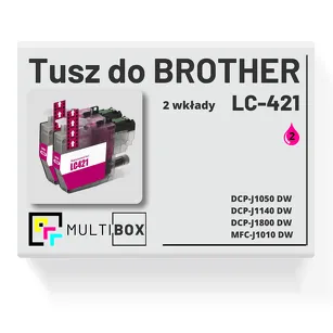2-PAK Multibox Tusz do BROTHER LC421M magenta zamiennik