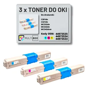 3-PAK Multibox Toner do OKI C301 C321 MC332 MC342 cyan/magenta/yellow zamiennik