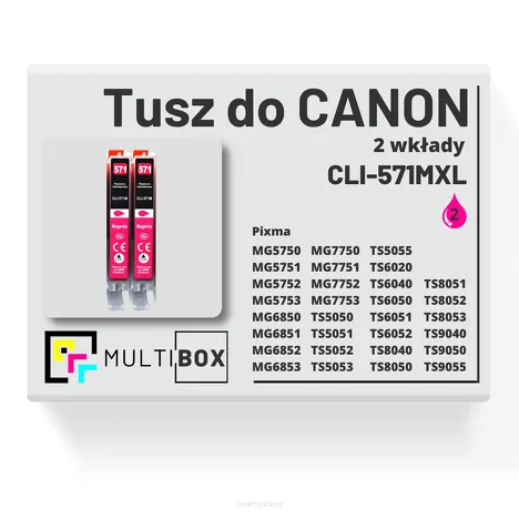 2-PAK Multibox Tusz do CANON CLI571MXL magenta zamiennik