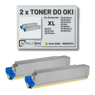 2-PAK Multibox Toner do OKI MC873 MC883 45862814 XL yellow zamiennik