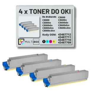 4-PAK Multibox Toner do OKI C8600 C8800 black/cyan/magenta/yellow zamiennik