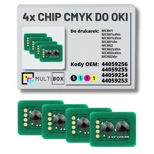 4-PAK Multibox zestaw Chipów CMYK do OKI MC861 MC862 XL 9,5K/3x10,0K