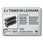 2-PAK Multibox Toner do LEXMARK MS521 MS621 MS622 MX521 MX522 MX622 56F2U00 2x25.0K zamiennik - 2