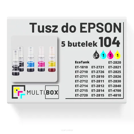 5-PAK Multibox Tusz do EPSON 104 T00P6 T00P1 T00P2 T00P3 T00P4 cyan / magenta / yellow / black zamiennik