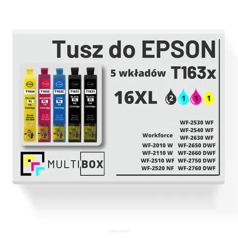 5-PAK Multibox Tusz do EPSON 16XL T1631 T1632 T1633 T1634 cyan / magenta / yellow / black zamiennik