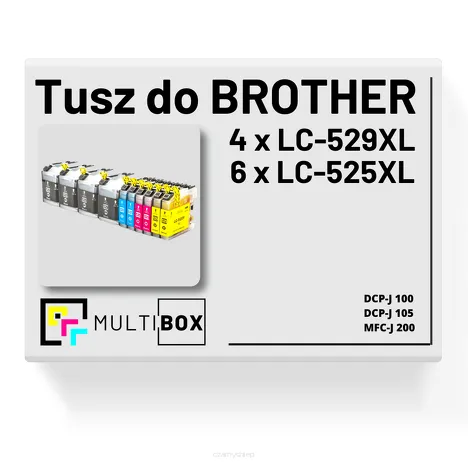10-PAK Multibox Tusz do BROTHER LC529XL LC525XL