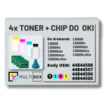 4-PAK Multibox Tonery + chipy do OKI C8600 C8800 4x6,0K - 2