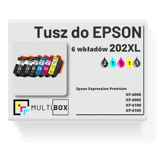 Tusz do EPSON 202XL T02G14 T02H14 T02H24 T02H34 T02H44 6-pak cyan / magenta / yellow / black / photo black zamiennik Multibox
