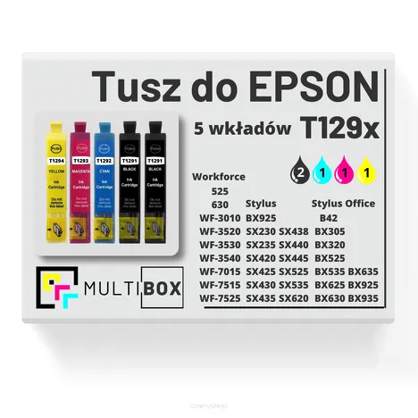 5-PAK Multibox Tusz do EPSON T1291 T1292 T1293 T1294 cyan / magenta / yellow / black zamiennik
