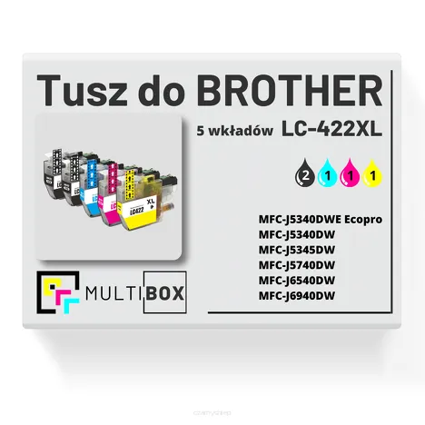 5-PAK Multibox Tusz do BROTHER LC422XL cyan / magenta / yellow / black zamiennik