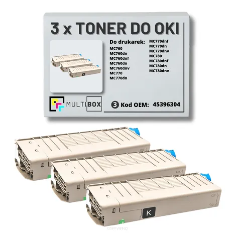 3-PAK Multibox Toner do OKI MC760 MC770 MC780 45396304 black zamiennik