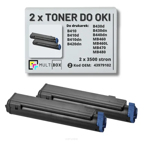 2-PAK Multibox Toner do OKI B410 B420 B430 B440 MB460 MB470 MB480 43979102 zamiennik