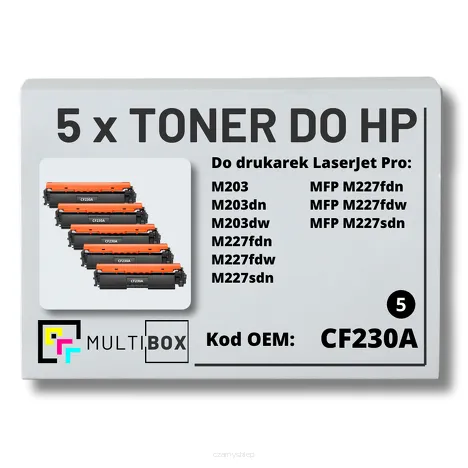 5-PAK Multibox Toner do HP CF230A 30A M203 M227 zamiennik