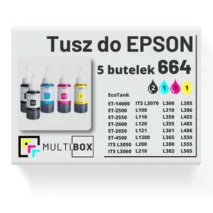 5-PAK Multibox Tusz do EPSON 664 T6641 T6642 T6643 T6644 cyan / magenta / yellow / black zamiennik