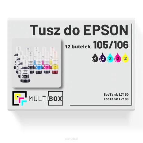 12-PAK Multibox Tusz do EPSON 105 106 T00Q1 T00R1 T00R2 T00R3 T00R4 cyan / magenta / yellow / black / photo black zamiennik
