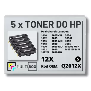 Toner do HP Q2612X 12X 1010 1012 5-pak zamiennik Multibox
