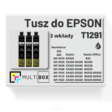3-PAK Multibox Tusz do EPSON T1291 C13T12914010 black zamiennik