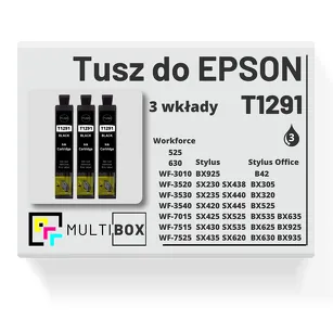 Tusz do EPSON T1291 C13T12914010 3-pak black zamiennik Multibox