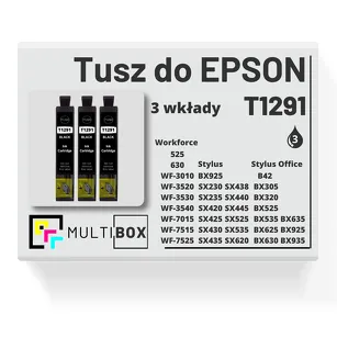 3-PAK Multibox Tusz do EPSON T1291 C13T12914010 black zamiennik