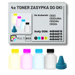 4-PAK Multibox Tonery zasypki do OKI C822 7,0K/3x7,3K