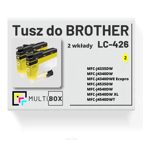 2-PAK Multibox Tusz do BROTHER LC426Y yellow zamiennik