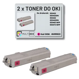 2-PAK Multibox Toner do OKI ES5432 ES5463 46490622 magenta zamiennik