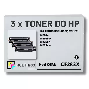 Toner do HP CF283X 83X M201 M225 3-pak Zamiennik Multibox