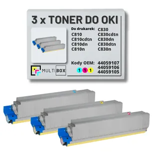 3-PAK Multibox Toner do OKI C810 C830 cyan/magenta/yellow zamiennik