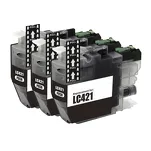 3-PAK Multibox Tusz do BROTHER LC421BK black zamiennik - 2