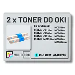 2-PAK Multibox Toner do OKI C310 MC362 MC562 44469706 cyan zamiennik - 2
