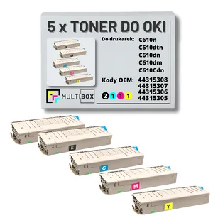 5-PAK Multibox Toner do OKI C610 black/cyan/magenta/yellow zamiennik