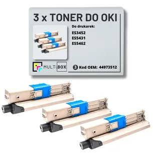 3-PAK Multibox Toner do OKI ES3452 ES5431 ES5462 44973512 black zamiennik