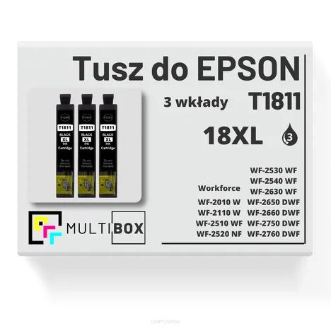 3-PAK Multibox Tusz do EPSON 18XL T1811 C13T18114010 black zamiennik
