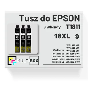 3-PAK Multibox Tusz do EPSON 18XL T1811 C13T18114010 black zamiennik