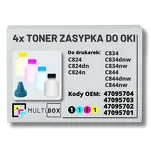 4-PAK Multibox Tonery zasypki do OKI C824 C834 C844 4x5,0K - 2