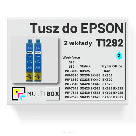 2-PAK Multibox Tusz do EPSON T1292 C13T12924010 cyan zamiennik