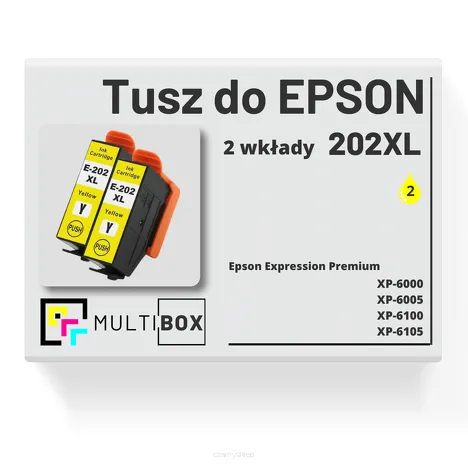 2-PAK Multibox Tusz do EPSON 202XL T02H44 T02H44010 yellow zamiennik