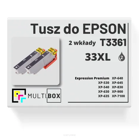 2-PAK Multibox Tusz do EPSON 33XL T3361 C13T33614010 photo black zamiennik
