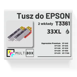 2-PAK Multibox Tusz do EPSON 33XL T3361 C13T33614010 photo black zamiennik