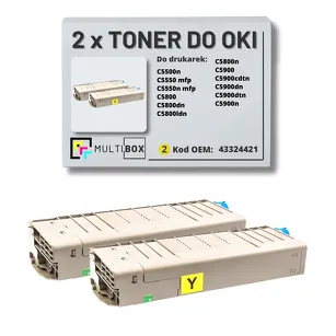 2-PAK Multibox Toner do OKI C5800 C5900 43324421 yellow zamiennik