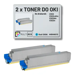 2-PAK Multibox Toner do OKI C822 44844615 cyan zamiennik