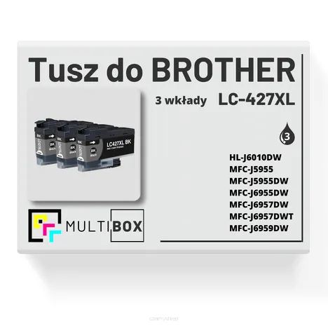3-PAK Multibox Tusz do BROTHER LC427XLBK black zamiennik