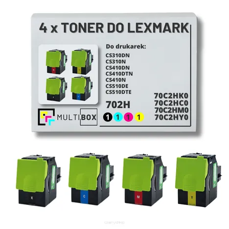 4-PAK Multibox Toner do LEXMARK CS310 CS410 CS510 702H CMYK 4.0K/3x3.0K zamiennik