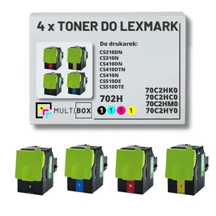 4-PAK Multibox Toner do LEXMARK CS310 CS410 CS510 702H CMYK 4.0K/3x3.0K zamiennik