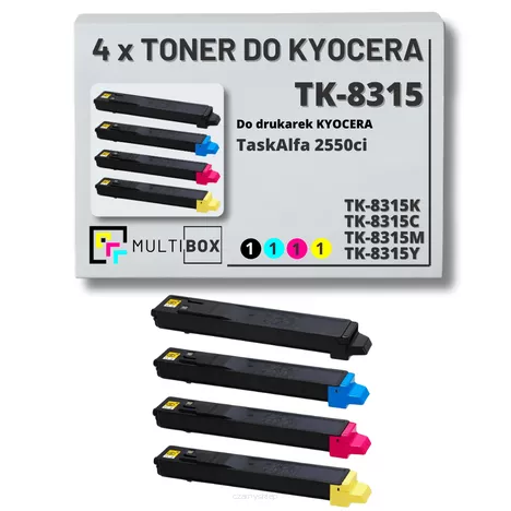 4-pak Toner do KYOCERA TK8315 TASKALFA 2550Ci 12,0K/3x6,0K CMYK Multibox zamiennik